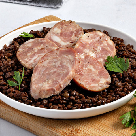 Morteau Sausage with Green Lentils