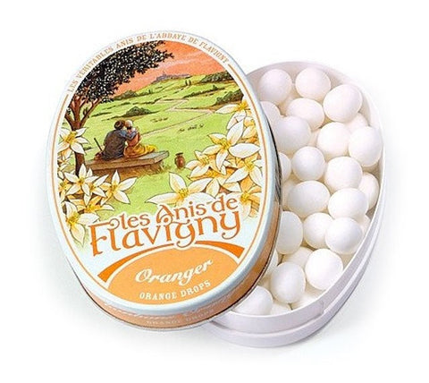 Anis de Flavigny Orange flower pastilles oval tin