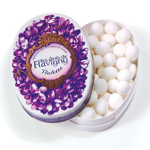 Anis de Flavigny Violet pastilles oval tin