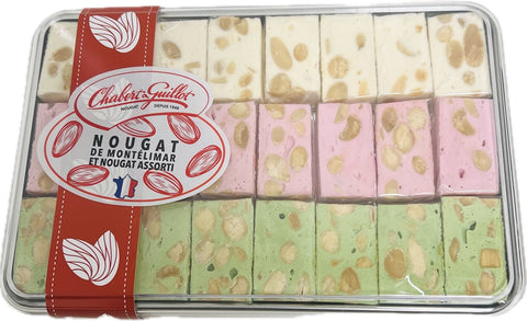 Chabert & Guillot Nougat Pieces Vanilla Raspberry Pistachio Tin