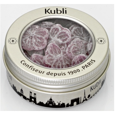 Kubli Violet hard candies, Paris tin